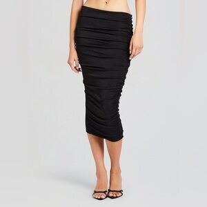 Marciano Black Ruched Pencil Skirt XS